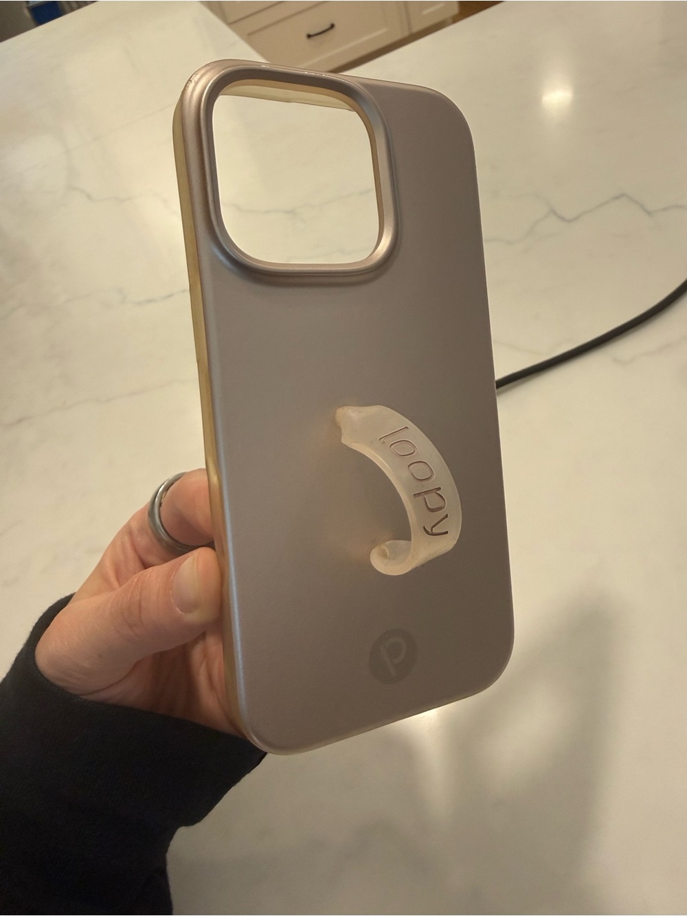 Loopy Case Phone Case in Metallic Beige for iPhone 16 Pro